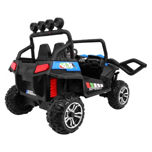 Grand Buggy Strong Lift Kids Blue Driven 4x4 dálkové ovládání kufr rádio MP3 LED