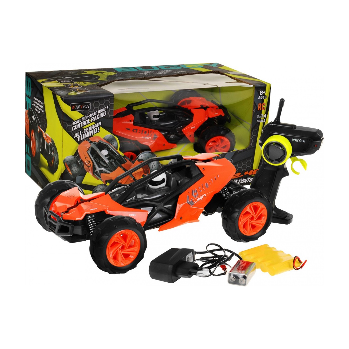 Auto R C Buggy 2 4G WINYEA 1 14 oranžová