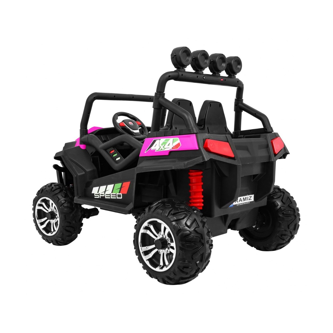Grand Buggy Strong Lift pro děti Pink Drive 4x4 dálkové ovládání kufr rádio MP3 LED