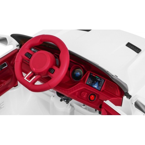 Autíčko GT Sport na baterii pro děti bílá + dálkové ovládání + pomalý start + zavazadlový prostor + MP3 LED