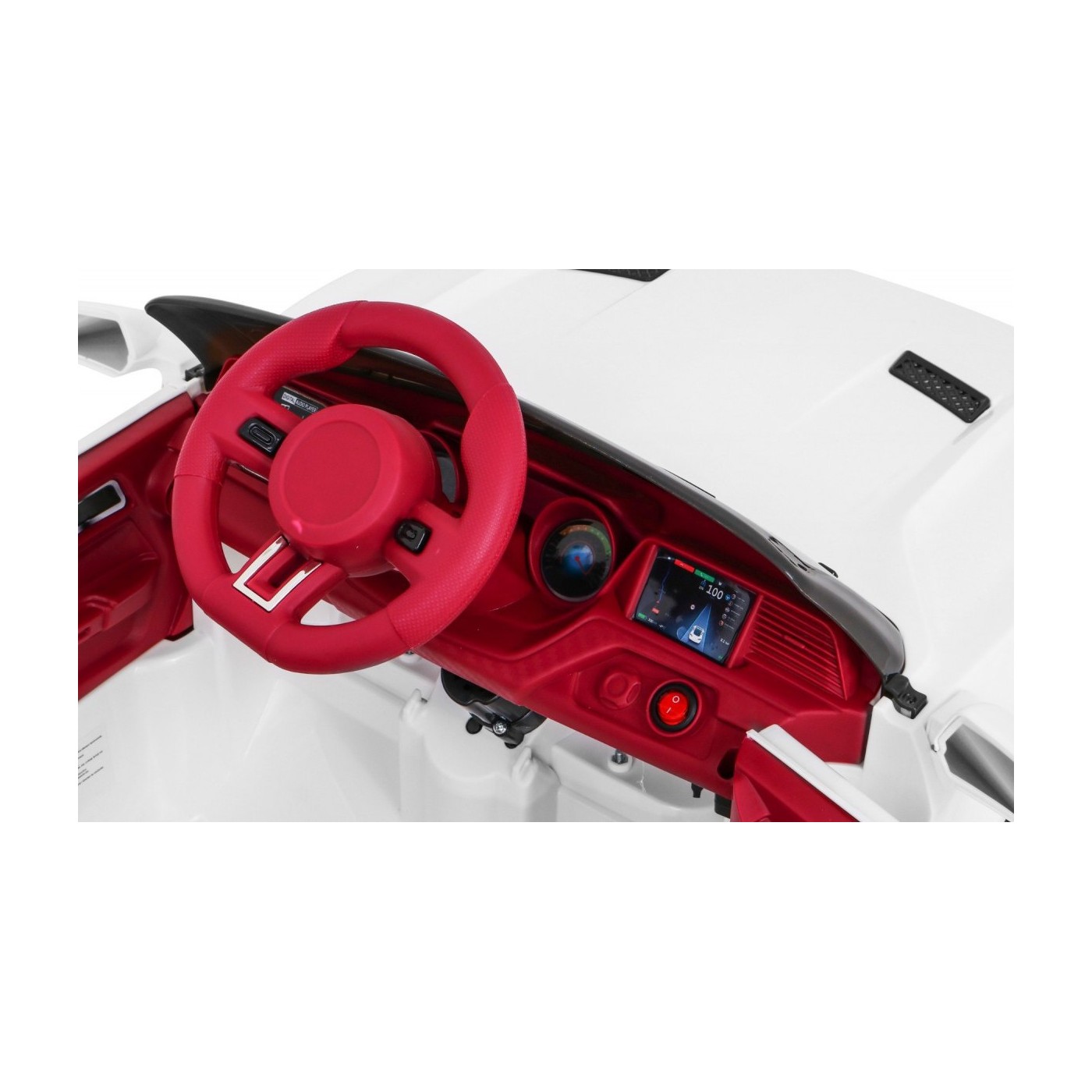 Autíčko GT Sport na baterii pro děti bílá + dálkové ovládání + pomalý start + zavazadlový prostor + MP3 LED