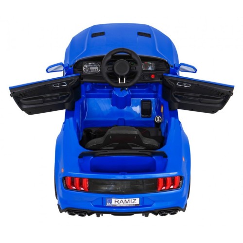 Autíčko GT Sport dobíjecí dětský modrý dálkový pomalý start kufr MP3 LED