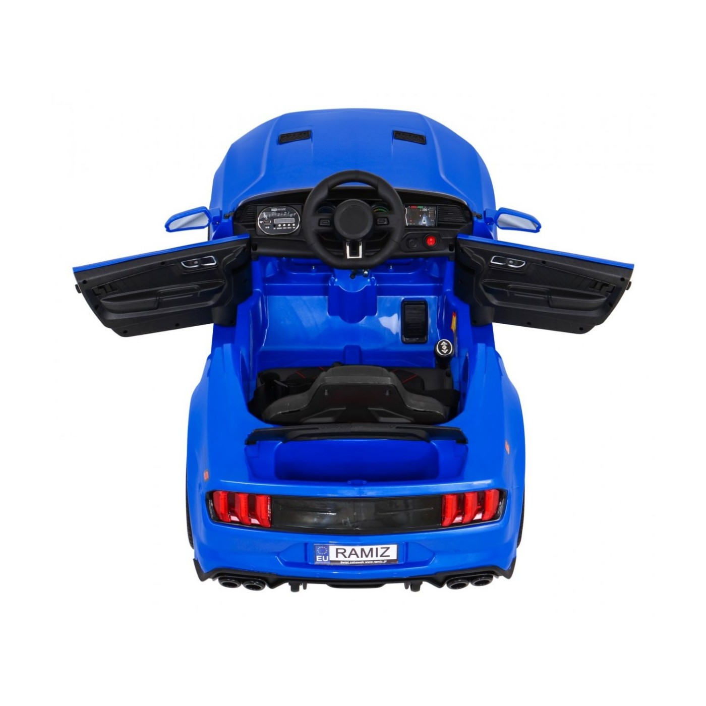 Autíčko GT Sport dobíjecí dětský modrý dálkový pomalý start kufr MP3 LED