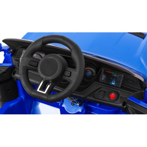 Autíčko GT Sport dobíjecí dětský modrý dálkový pomalý start kufr MP3 LED