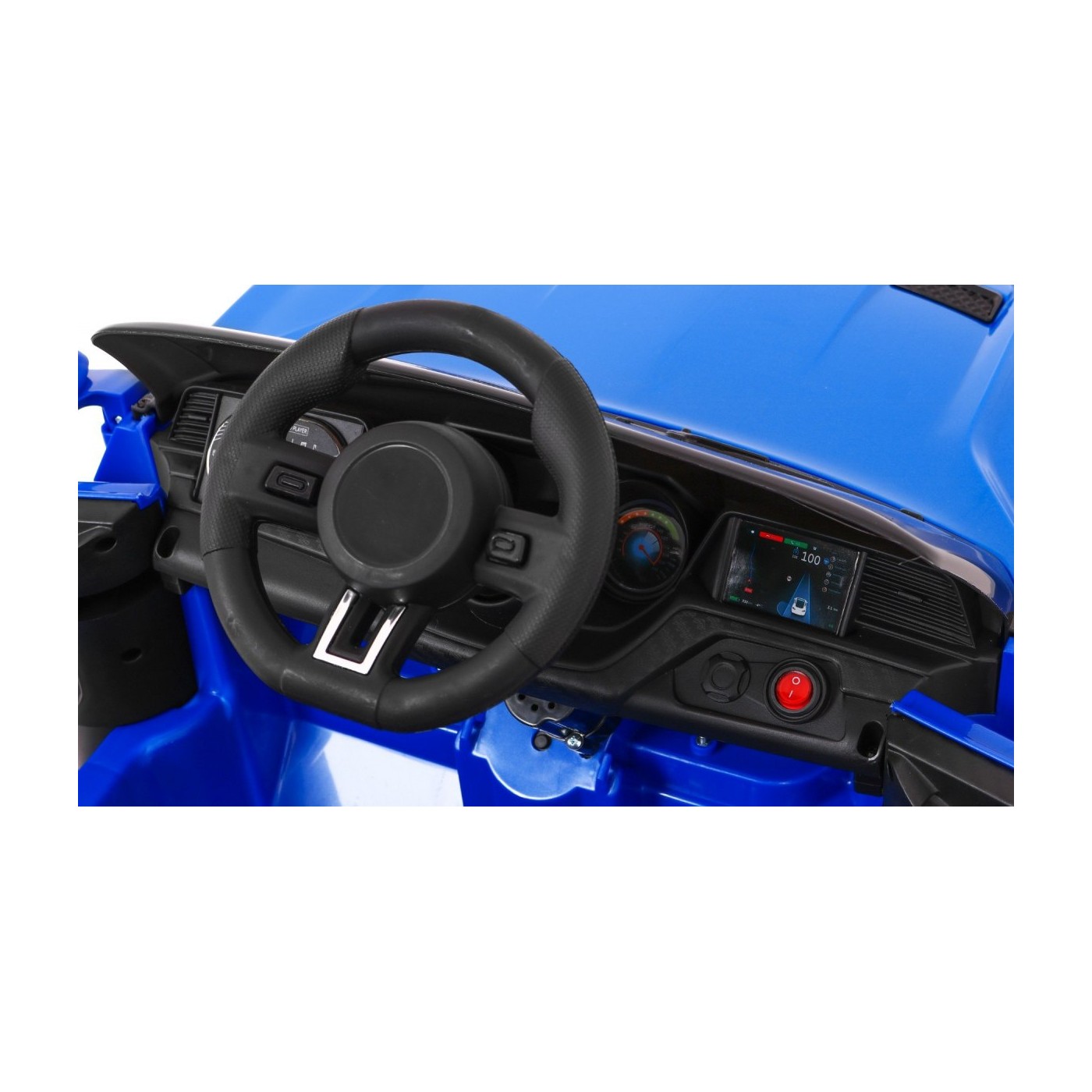 Autíčko GT Sport dobíjecí dětský modrý dálkový pomalý start kufr MP3 LED