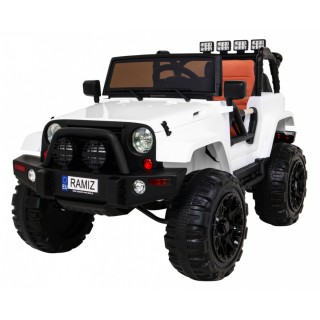All Terrain Dobíjecí auto pro děti bílá Jeep Terrain Ride-On + Remote + Světla Zvuky