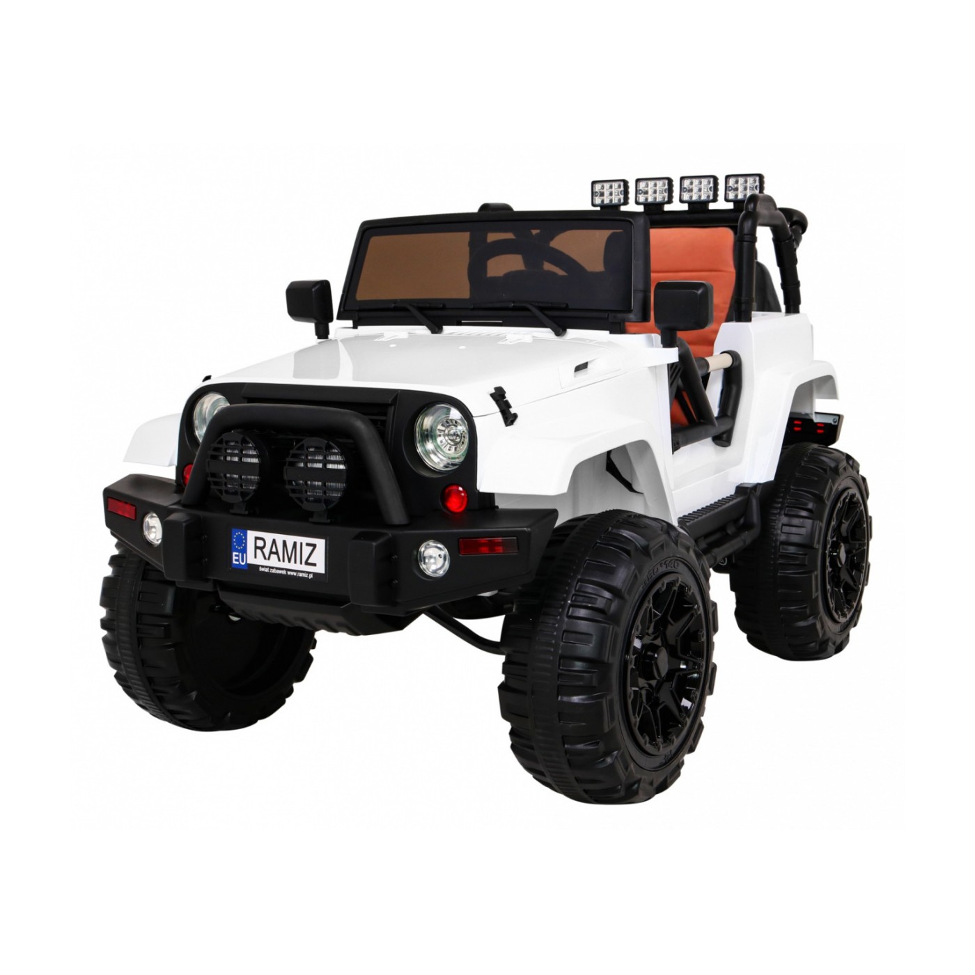 All Terrain Dobíjecí auto pro děti bílá Jeep Terrain Ride-On + Remote + Světla Zvuky