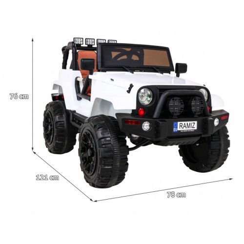 All Terrain Dobíjecí auto pro děti bílá Jeep Terrain Ride-On + Remote + Světla Zvuky