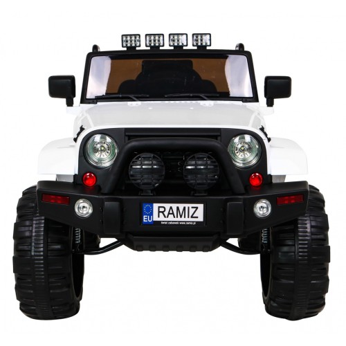 All Terrain Dobíjecí auto pro děti bílá Jeep Terrain Ride-On + Remote + Světla Zvuky