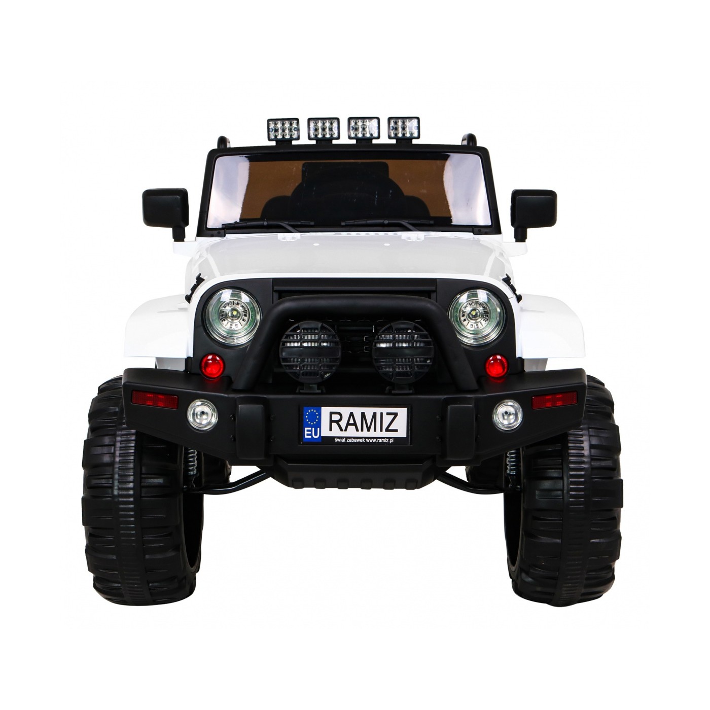 All Terrain Dobíjecí auto pro děti bílá Jeep Terrain Ride-On + Remote + Světla Zvuky