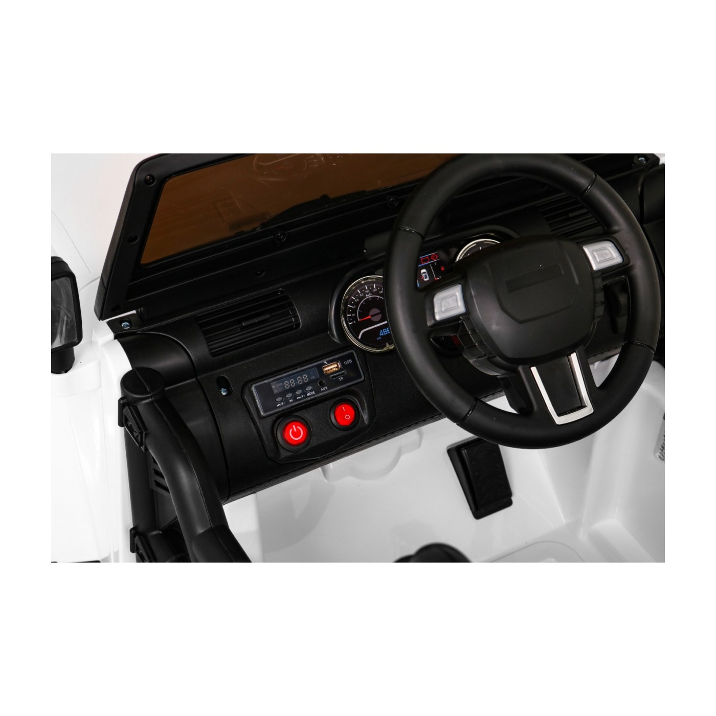 All Terrain Dobíjecí auto pro děti bílá Jeep Terrain Ride-On + Remote + Světla Zvuky