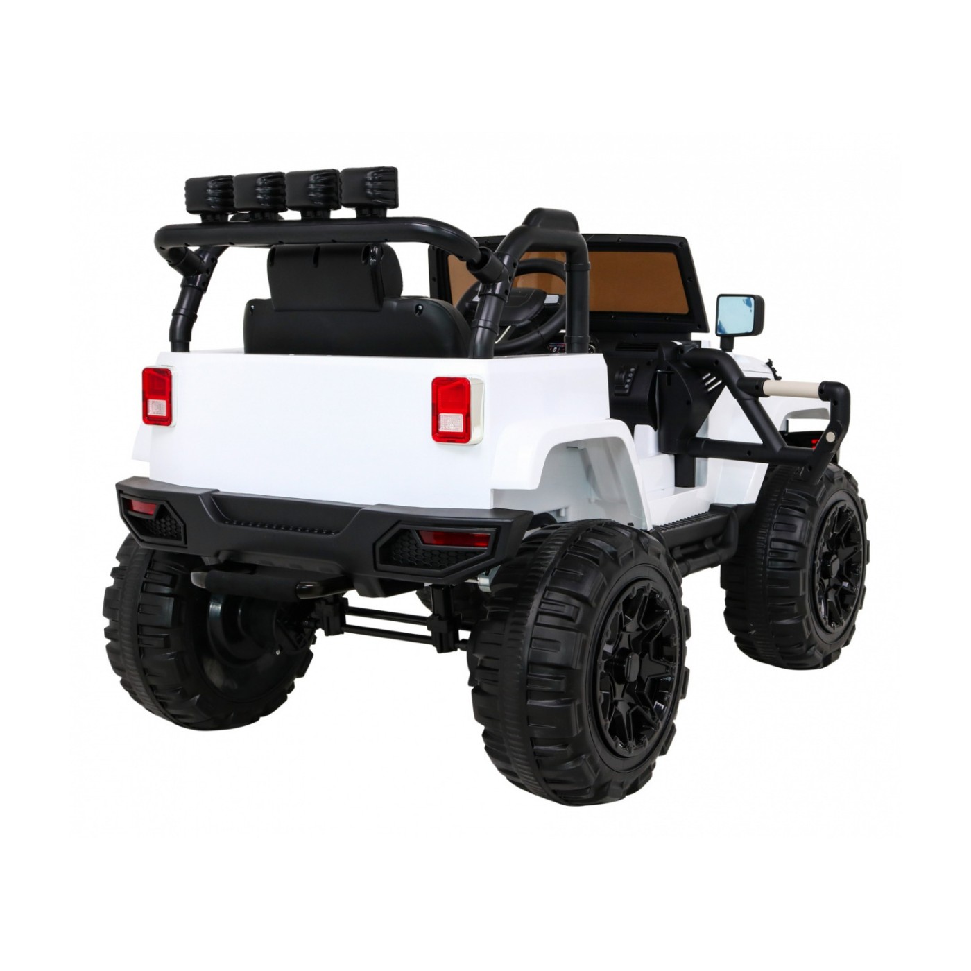 All Terrain Dobíjecí auto pro děti bílá Jeep Terrain Ride-On + Remote + Světla Zvuky