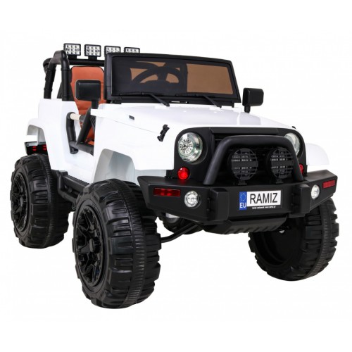 All Terrain Dobíjecí auto pro děti bílá Jeep Terrain Ride-On + Remote + Světla Zvuky