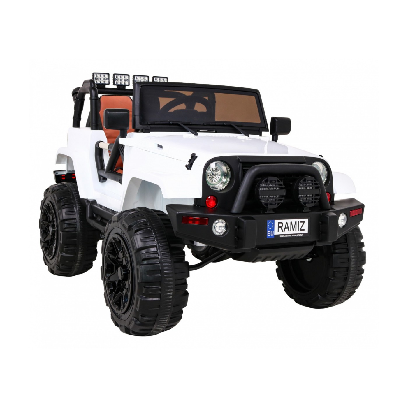 All Terrain Dobíjecí auto pro děti bílá Jeep Terrain Ride-On + Remote + Světla Zvuky