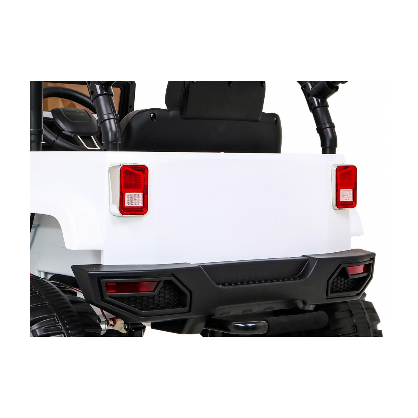 All Terrain Dobíjecí auto pro děti bílá Jeep Terrain Ride-On + Remote + Světla Zvuky
