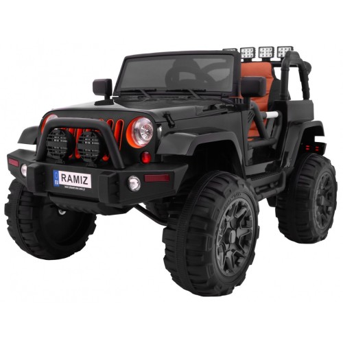All Terrain dobíjecí auto pro děti černý Jeep terénní auto dálkové světlo