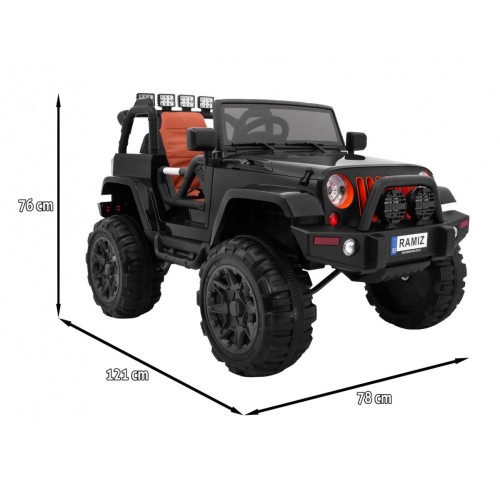 All Terrain dobíjecí auto pro děti černý Jeep terénní auto dálkové světlo