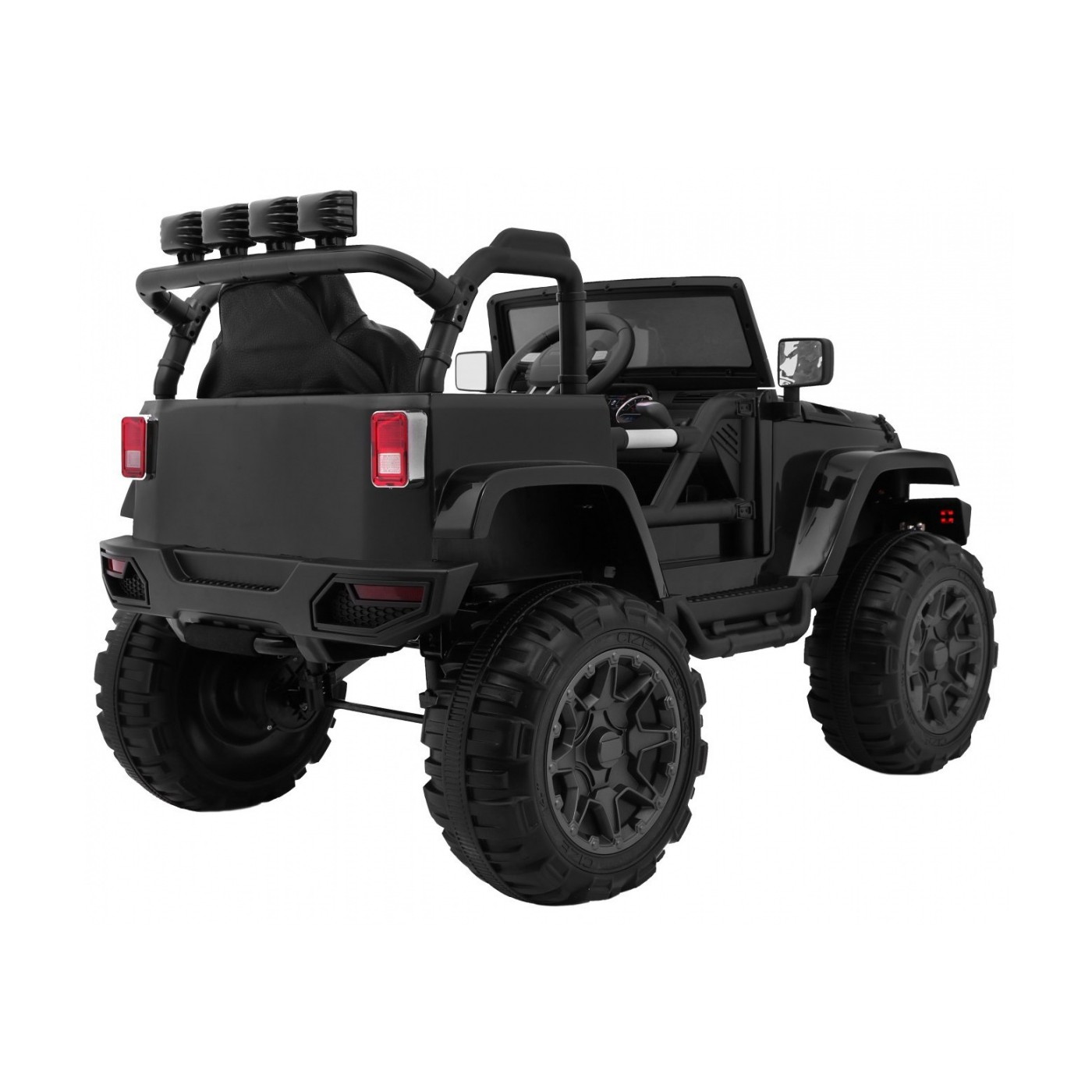 All Terrain dobíjecí auto pro děti černý Jeep terénní auto dálkové světlo