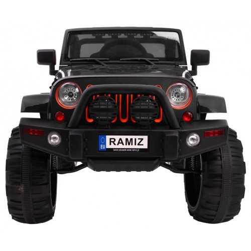 All Terrain dobíjecí auto pro děti černý Jeep terénní auto dálkové světlo