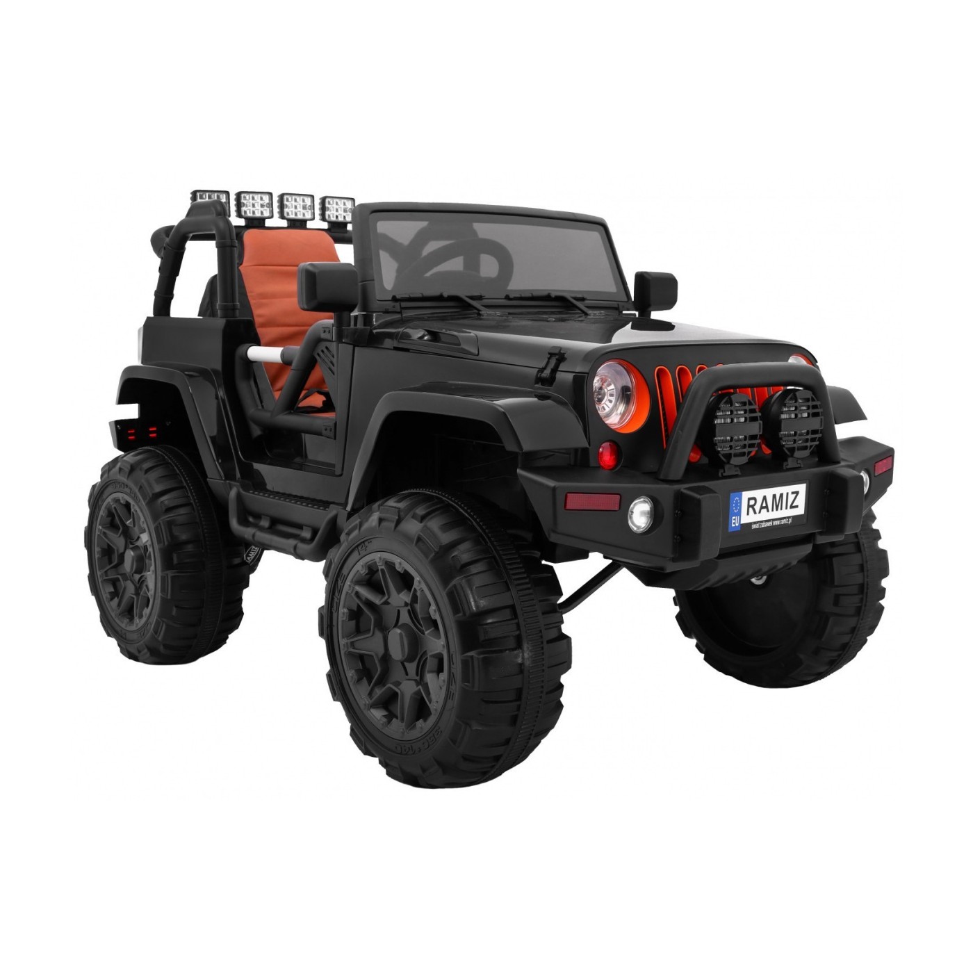 All Terrain dobíjecí auto pro děti černý Jeep terénní auto dálkové světlo