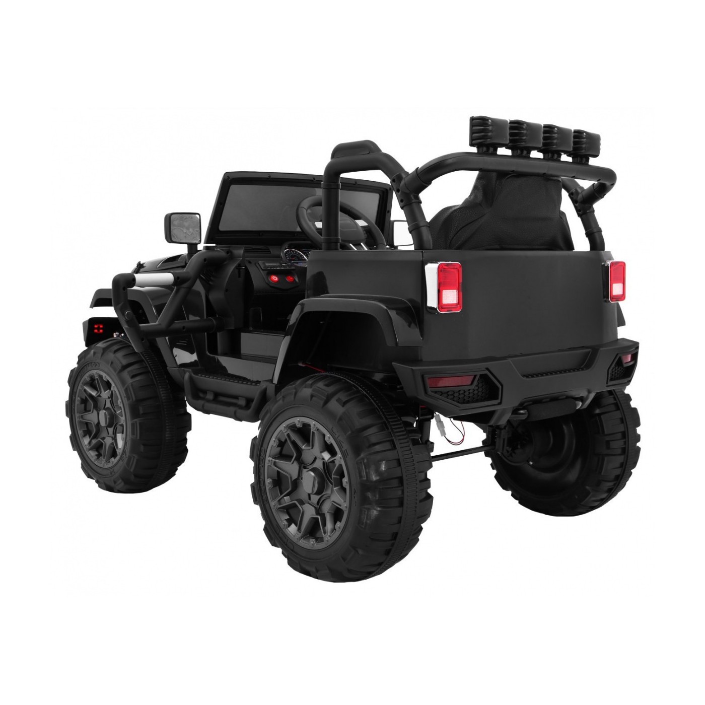 All Terrain dobíjecí auto pro děti černý Jeep terénní auto dálkové světlo