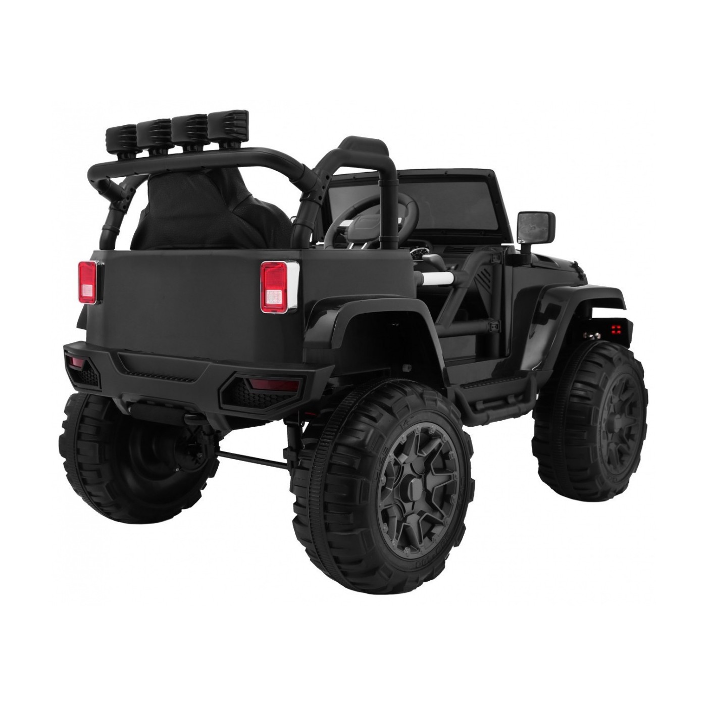 All Terrain dobíjecí auto pro děti černý Jeep terénní auto dálkové světlo