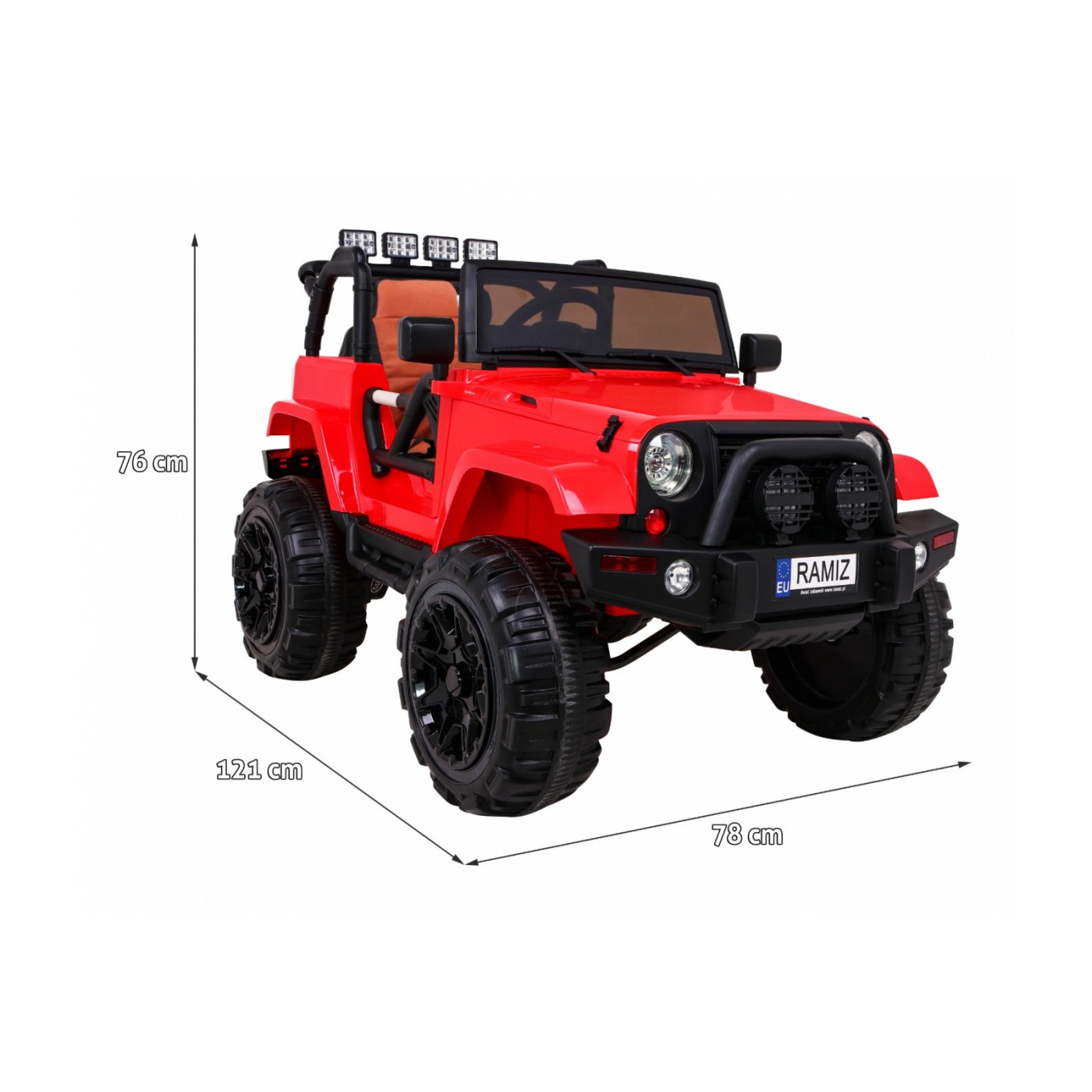 All Terrain Dobíjecí auto pro děti Červený Jeep Terénní auto Dálkové světlo Buggy