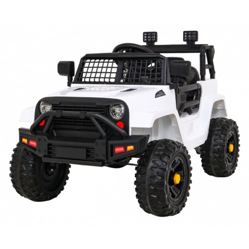Autko Jeep Dark Night na baterii pro děti bílá + pomalý start + EVA + audio LED