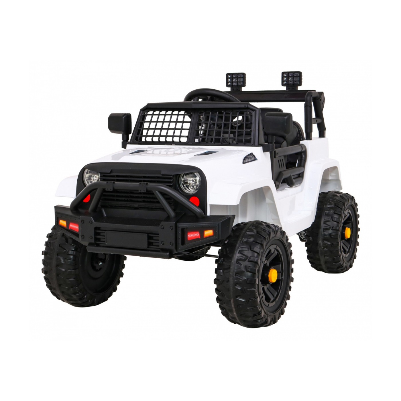 Autko Jeep Dark Night na baterii pro děti bílá + pomalý start + EVA + audio LED