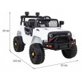 Autko Jeep Dark Night na baterii pro děti bílá + pomalý start + EVA + audio LED