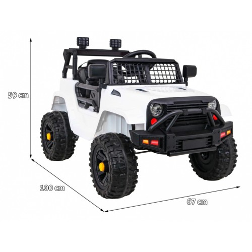 Autko Jeep Dark Night na baterii pro děti bílá + pomalý start + EVA + audio LED
