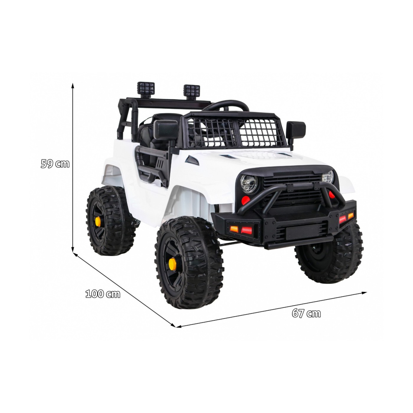 Autko Jeep Dark Night na baterii pro děti bílá + pomalý start + EVA + audio LED