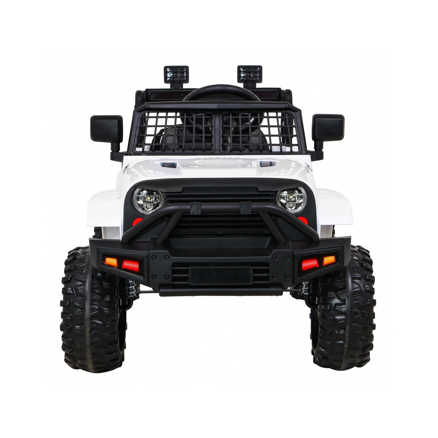 Autko Jeep Dark Night na baterii pro děti bílá + pomalý start + EVA + audio LED
