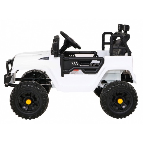 Autko Jeep Dark Night na baterii pro děti bílá + pomalý start + EVA + audio LED