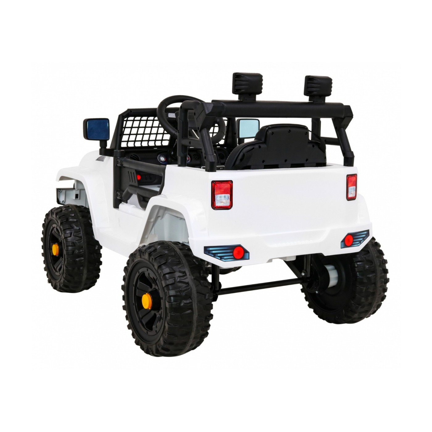 Autko Jeep Dark Night na baterii pro děti bílá + pomalý start + EVA + audio LED