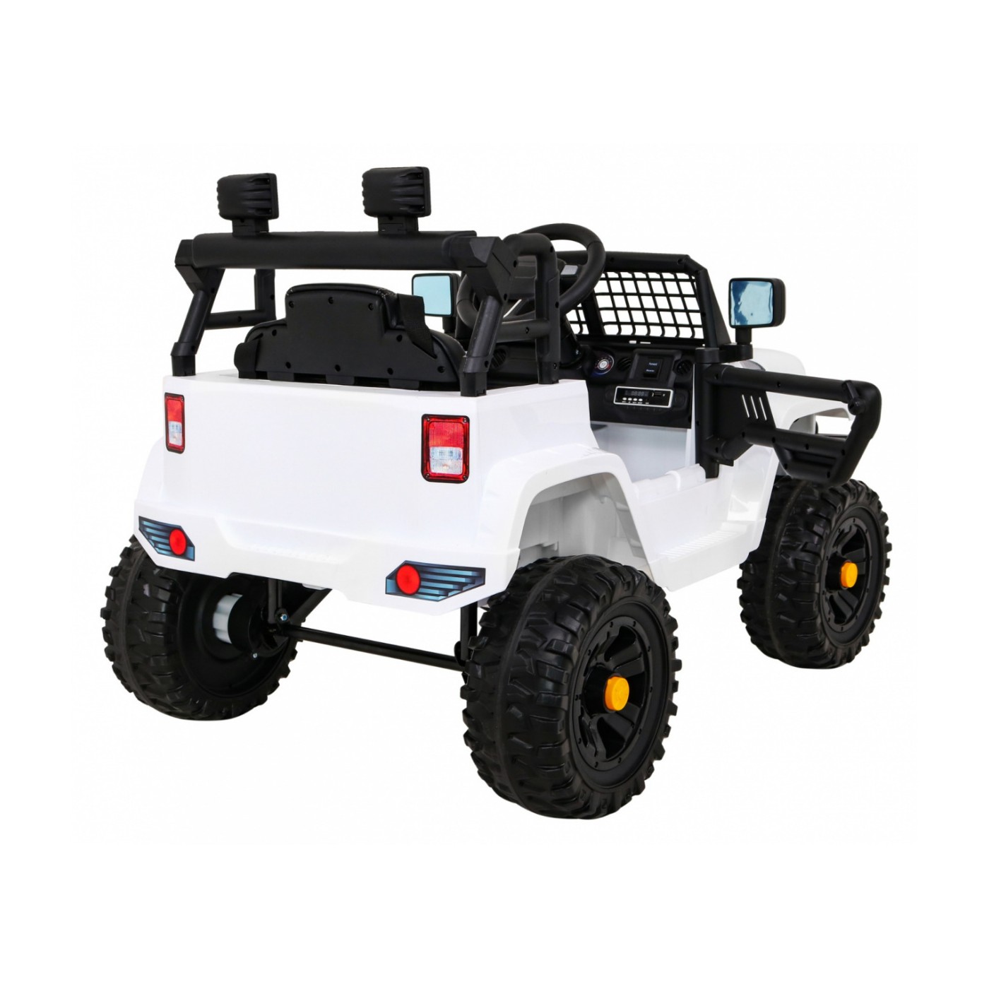 Autko Jeep Dark Night na baterii pro děti bílá + pomalý start + EVA + audio LED