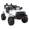 Autko Jeep Dark Night na baterii pro děti bílá + pomalý start + EVA + audio LED