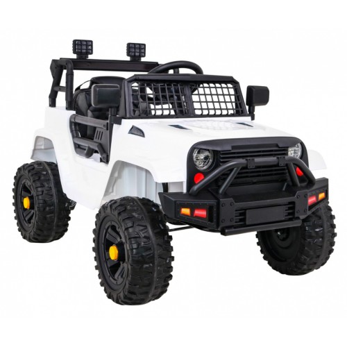 Autko Jeep Dark Night na baterii pro děti bílá + pomalý start + EVA + audio LED