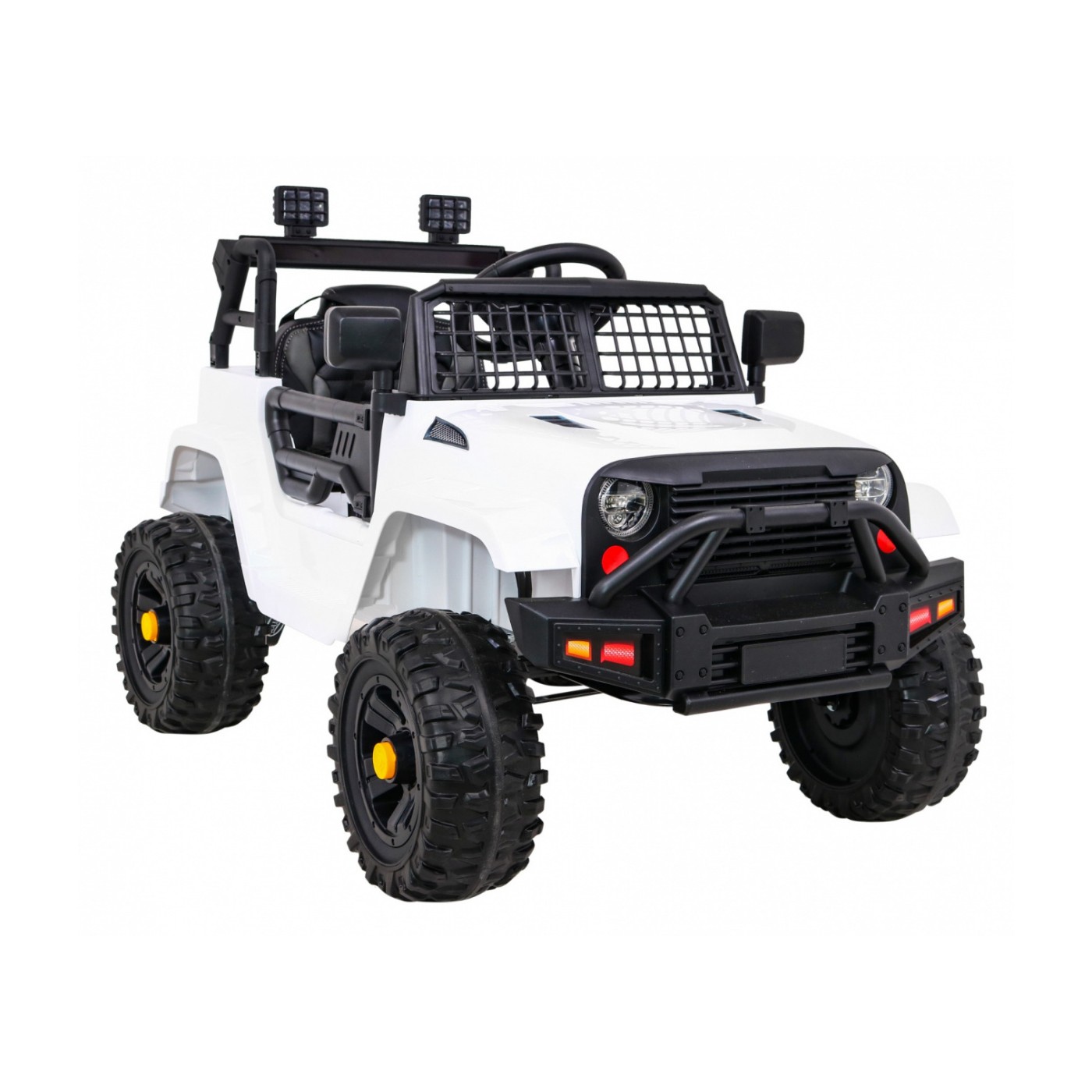 Autko Jeep Dark Night na baterii pro děti bílá + pomalý start + EVA + audio LED
