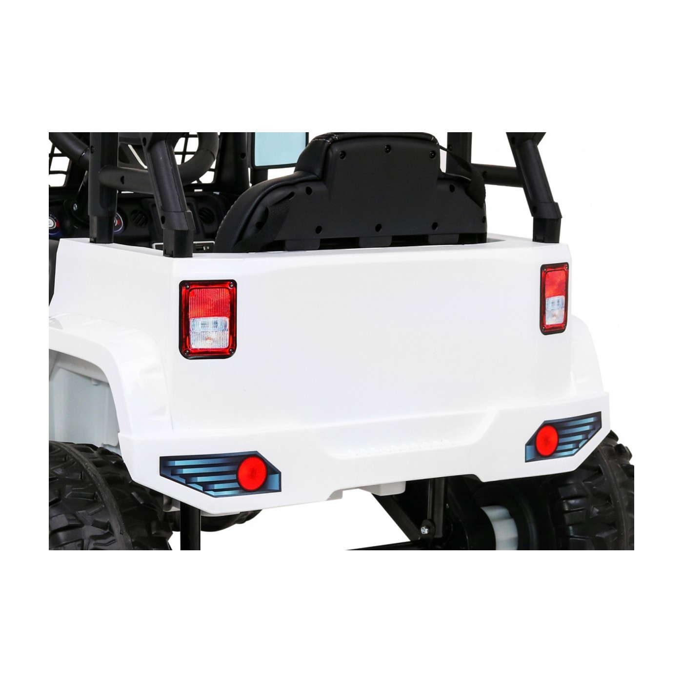 Autko Jeep Dark Night na baterii pro děti bílá + pomalý start + EVA + audio LED