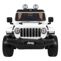 Jeep Wrangler Rubicon dětská baterie bílá dálkové rádio MP3 LED kola EVA