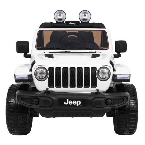 Jeep Wrangler Rubicon dětská baterie bílá dálkové rádio MP3 LED kola EVA