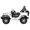 Jeep Wrangler Rubicon dětská baterie bílá dálkové rádio MP3 LED kola EVA