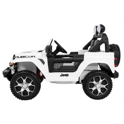Jeep Wrangler Rubicon dětská baterie bílá dálkové rádio MP3 LED kola EVA