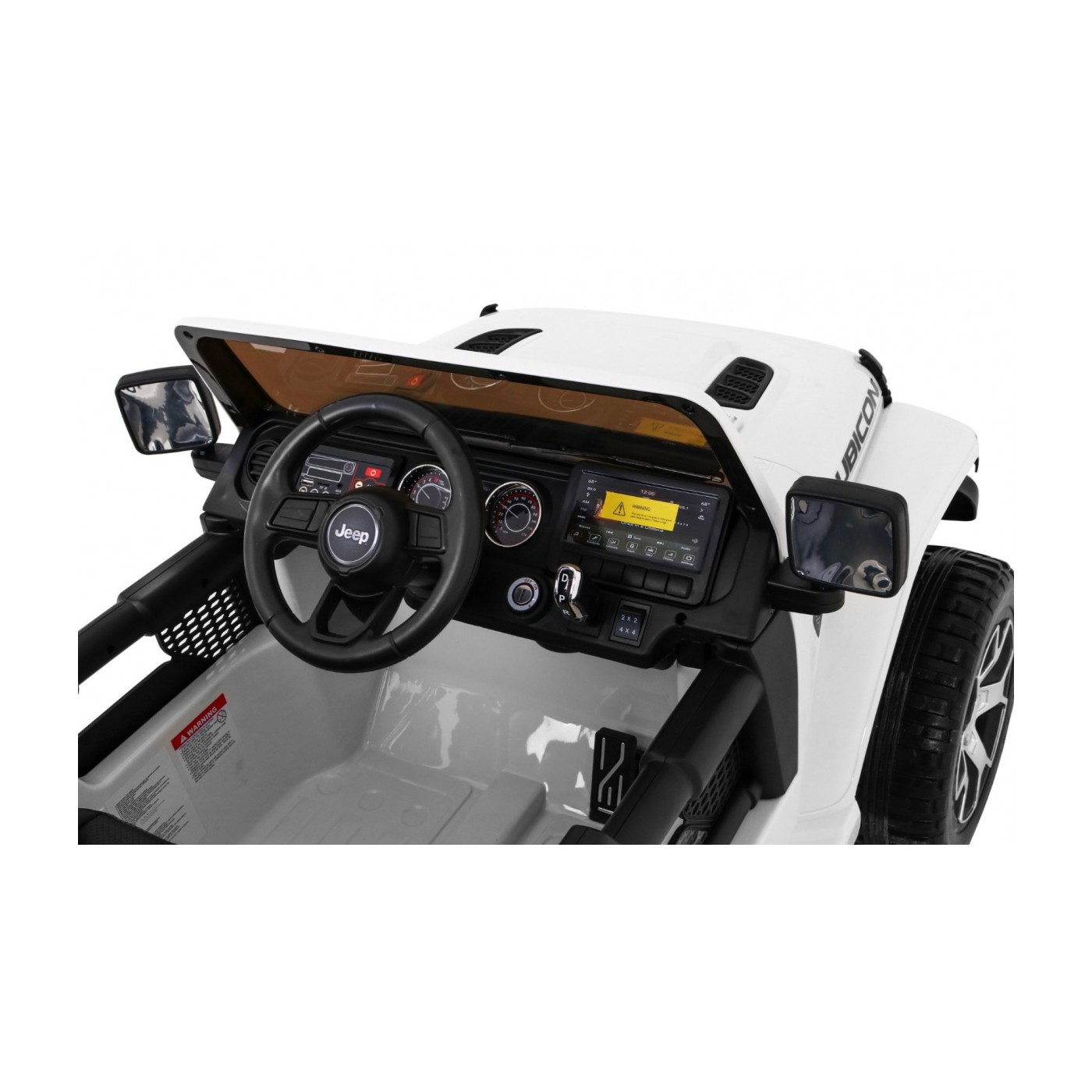 Jeep Wrangler Rubicon dětská baterie bílá dálkové rádio MP3 LED kola EVA