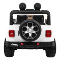 Jeep Wrangler Rubicon dětská baterie bílá dálkové rádio MP3 LED kola EVA