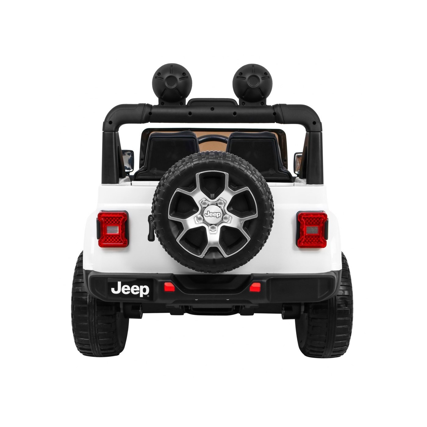 Jeep Wrangler Rubicon dětská baterie bílá dálkové rádio MP3 LED kola EVA
