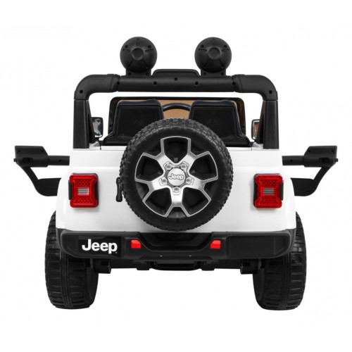 Jeep Wrangler Rubicon dětská baterie bílá dálkové rádio MP3 LED kola EVA