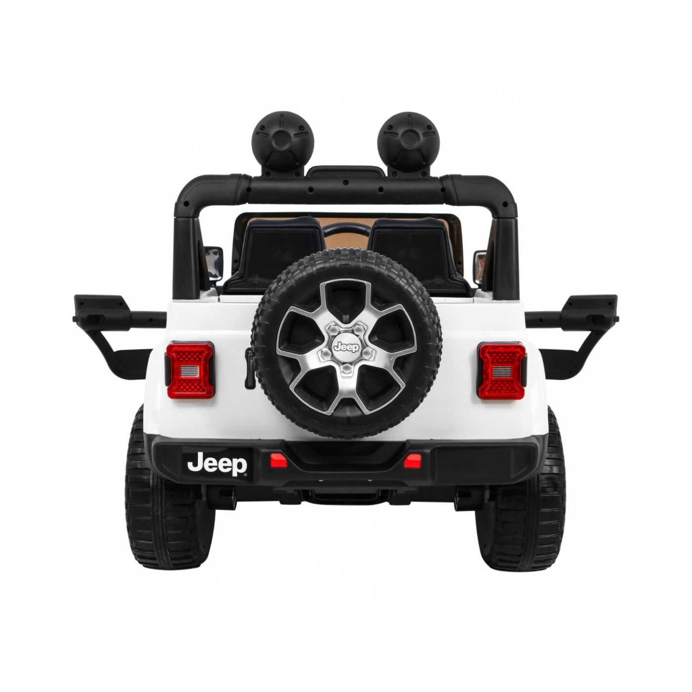Jeep Wrangler Rubicon dětská baterie bílá dálkové rádio MP3 LED kola EVA
