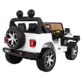 Jeep Wrangler Rubicon dětská baterie bílá dálkové rádio MP3 LED kola EVA
